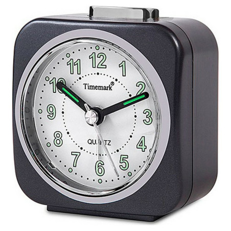 Analogue Alarm Clock Timemark Grey Silent with sound Night mode