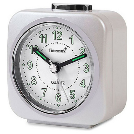 Analogue Alarm Clock Timemark White Silent with sound Night mode