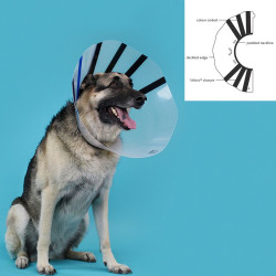 Elizabethan Dog Collar KVP EZ Clear (18-25 cm)