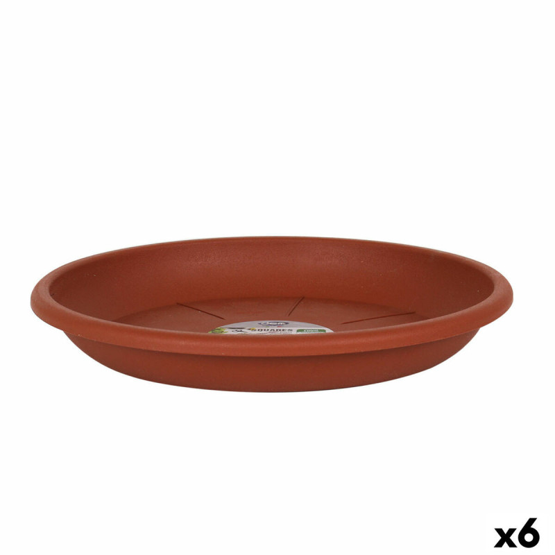 Flower Pot Dish Dem Squares Brown 36 x 36 x 5 cm (6 Units)