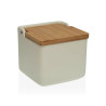 Salt Shaker with Lid Versa Beige 12,2 x 11,5 x 12,2 cm Ceramic Dolomite