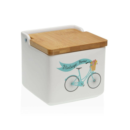 Salt Shaker with Lid Versa Bicycle Ceramic Dolomite 12,2 x 11,5 x 12,2 cm