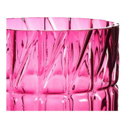 Vase Pink Engraving Crystal (13 x 26,5 x 13 cm)