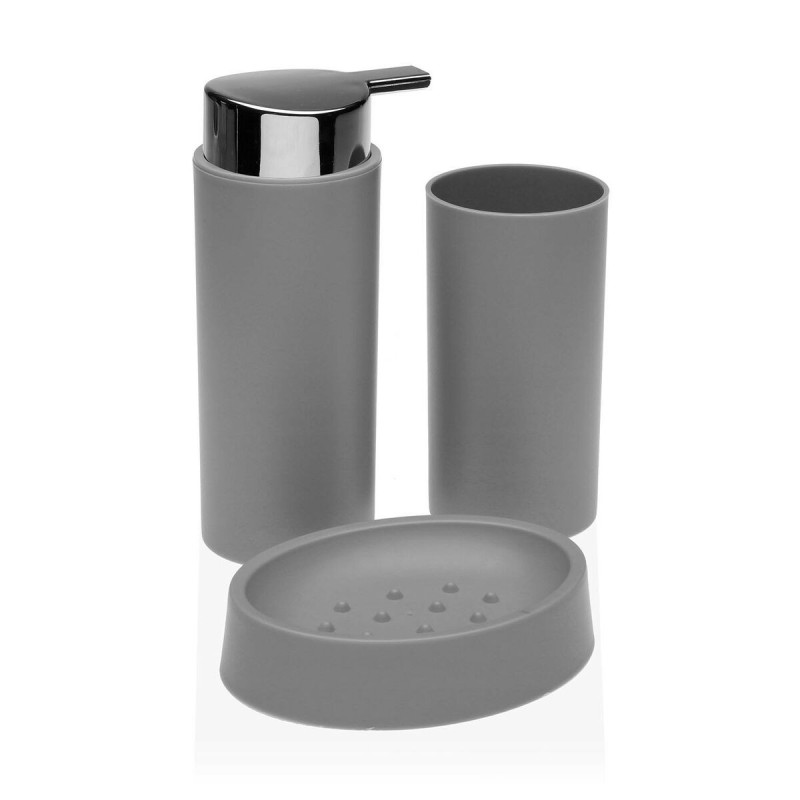 Bath Set Versa Grey polypropylene (6,5 x 16 x 6,5 cm)