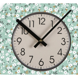 Wall Clock Versa Flowers Wood 4 x 30 x 30 cm