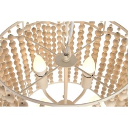 Ceiling Light Home ESPRIT White Light brown Wood Metal 25 W 38 x 38 x 29 cm