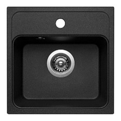 Sink with One Basin Pyramis Camea 35 x 26,5 cm Black 1 Piece