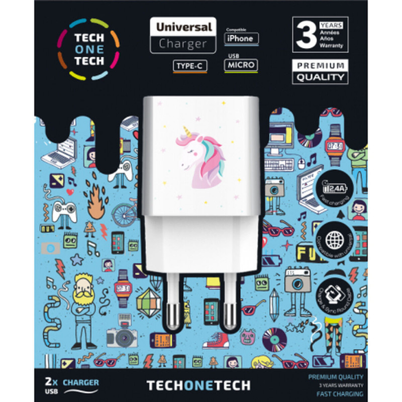 Wall Charger Tech One Tech TEC2501 White (1 Unit)