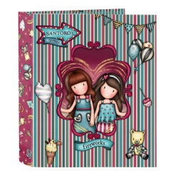 Ring binder Gorjuss Fireworks Maroon A4 (27 x 33 x 6 cm)