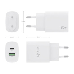 Wall Charger Aisens A110-0754 White 20 W (1 Unit)