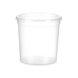 Round Lunch Box with Lid Transparent polypropylene 1 L 12,5 x 12,5 x 12,5 cm (12 Units)