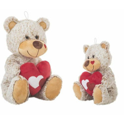 Fluffy toy Creaciones Llopis Beige Bear Heart 22 cm