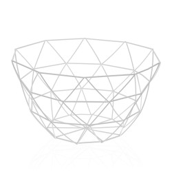 Fruit Bowl Versa White Steel Iron (27 x 13 x 27 cm)