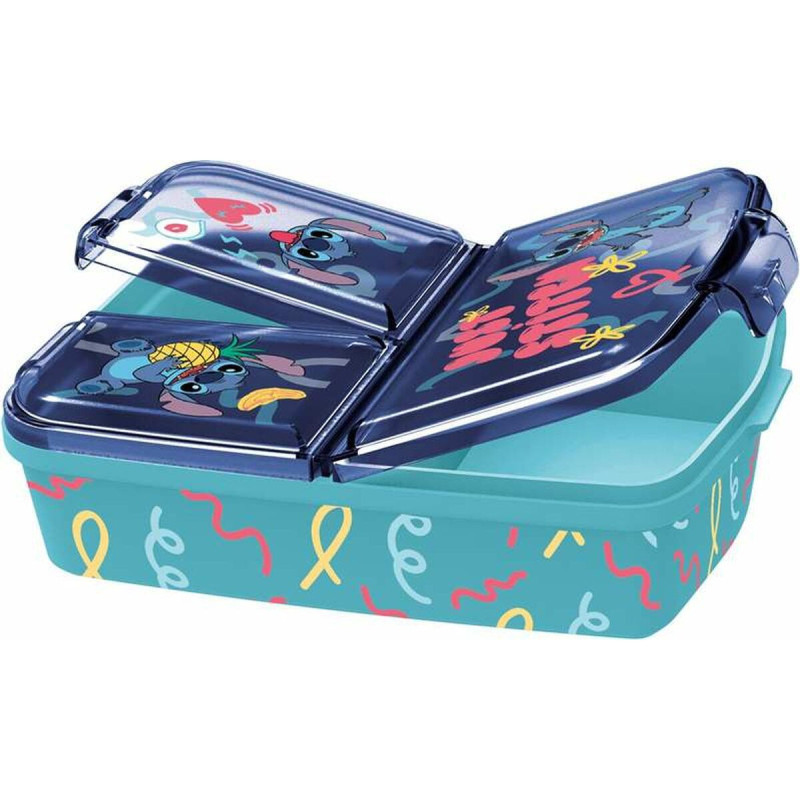 Compartment Lunchbox Stitch Palms 19,5 x 16,5 x 6,7 cm polypropylene