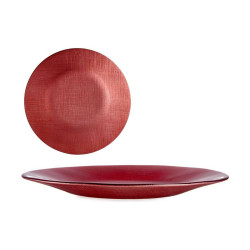 Flat plate Red Glass 6 Units (21 x 2 x 21 cm)