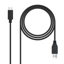 USB A to USB-C Cable NANOCABLE 10.01.4002 Black 2 m (1 Unit)