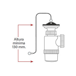 Washbasin Siphon Mirtak v70 Plastic PVC