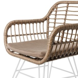 Garden chair Ariki 57 x 62 x 80 cm synthetic rattan Steel White