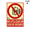 Sign Normaluz No utilizar en caso de incendio PVC (21 x 30 cm)