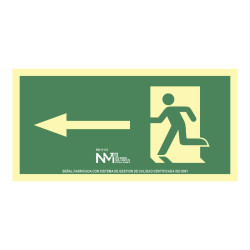 Sign Normaluz Evacuación flecha izquierda PVC (32 x 16 cm)