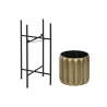 Set of Planters DKD Home Decor Black Golden Metal 33 x 33 x 66 cm