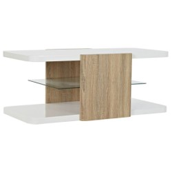 Side table DKD Home Decor White Brown Crystal MDF Wood 110 x 60 x 45 cm