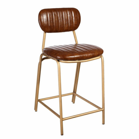 Stool 42 x 49 x 88 cm Golden Metal Brown Polyurethane