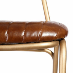 Stool 42 x 49 x 88 cm Golden Metal Brown Polyurethane