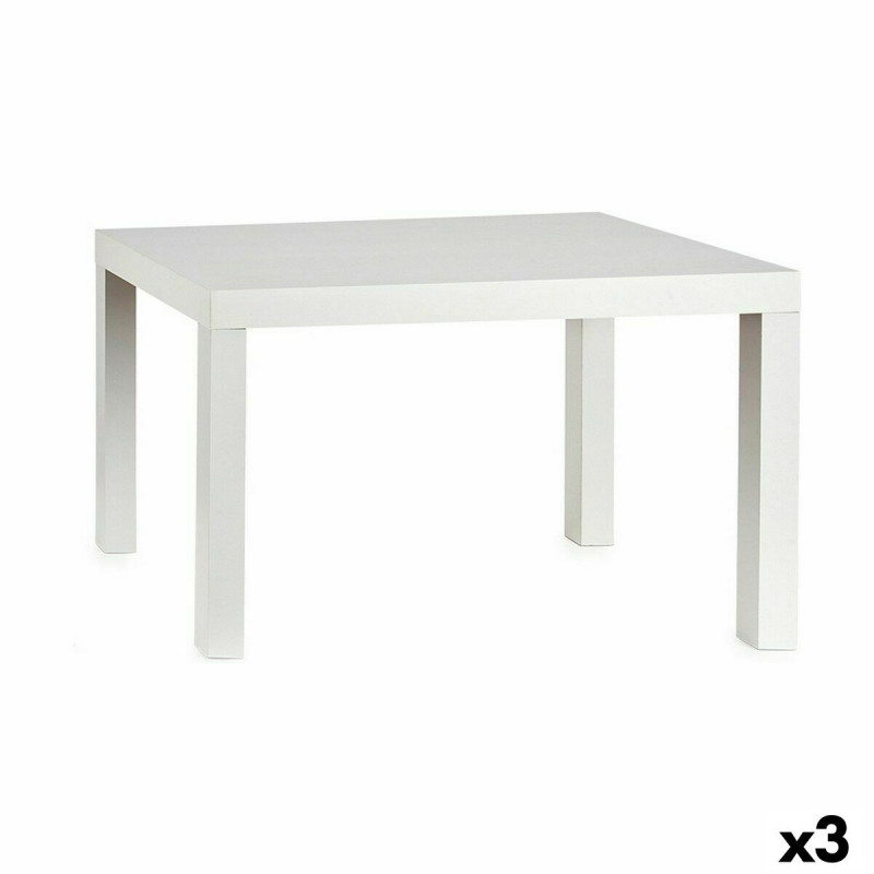 Side table White Wood 50 x 45 x 79 cm (3 Units)