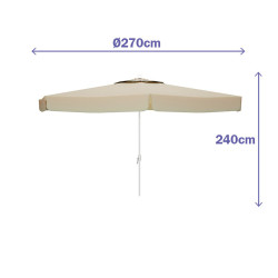 Sunshade Marbueno Beige Polyester Aluminium Ø 270 cm