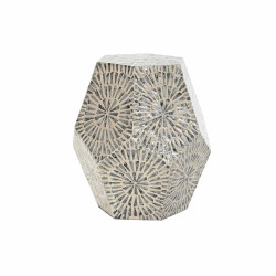 Side table DKD Home Decor 46 x 46 x 50 cm Grey Beige Mother of pearl