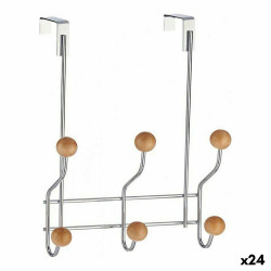 Door Coat Rack Metal Wood Brown (21 x 28,5 x 8 cm) (24 Units)