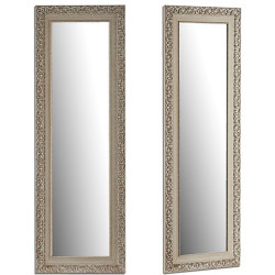 Wall mirror White Wood Glass 45,5 x 136 x 1,5 cm (2 Units)