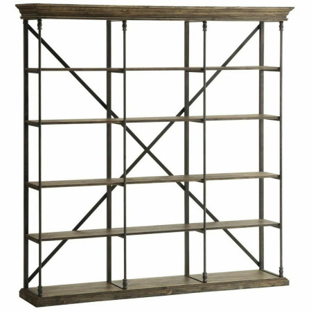 Shelves DKD Home Decor Sheesham Brown Dark brown Light grey Wood Metal 213 x 43 x 220 cm