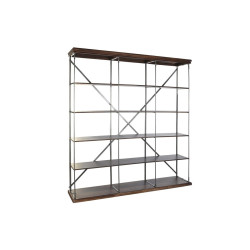 Shelves DKD Home Decor Sheesham Brown Dark brown Light grey Wood Metal 213 x 43 x 220 cm