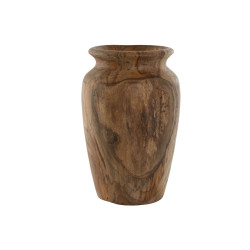 Vase Home ESPRIT Natural Dark brown Teak 25 x 25 x 40 cm