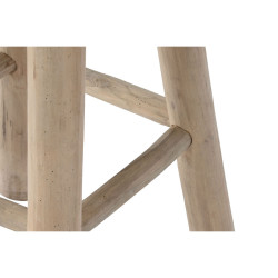 Stool Home ESPRIT White Natural Teak Fibre 32 x 32 x 75 cm