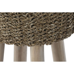 Stool Home ESPRIT Beige Natural Teak Fibre 32 x 32 x 75 cm