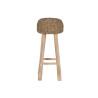 Stool Home ESPRIT Beige Natural Teak Fibre 32 x 32 x 75 cm