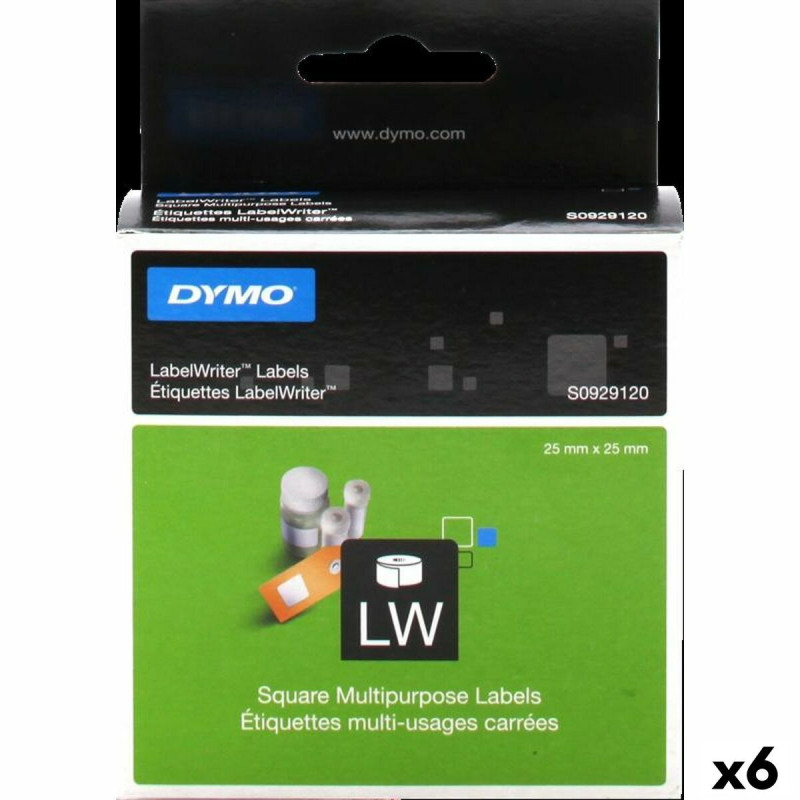 Laminated Tape Dymo LabelWriter White Labels 25 x 25 mm (6 Units)