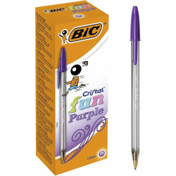 Set of Biros Bic Cristal Fun Purple 1,6 mm (18 Units)