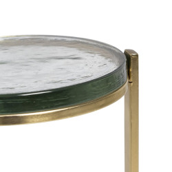 Side table 28 x 28 x 53,5 cm Crystal Golden Metal