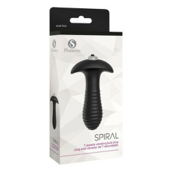 Anal plug S Pleasures Spiral Black Black/Silver