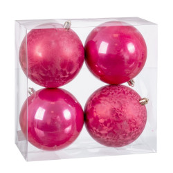 Christmas Baubles Strawberry Plastic 10 x 10 x 10 cm (4 Units)