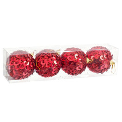 Christmas Baubles Red Plastic Polyfoam 8 x 8 x 8 cm (4 Units)