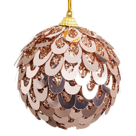 Christmas Baubles Bronze Plastic Polyfoam 8 x 8 x 8 cm (4 Units)