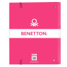 Ring binder Benetton Raspberry Fuchsia (27 x 32 x 3.5 cm)