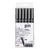 Set of Felt Tip Pens Uni-Ball PIN-200(S) Black Multicolour 6 Pieces