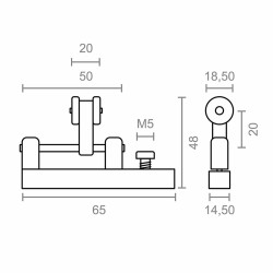 Pergola pulley Micel TLD21 Nylon 65 x 18,5 x 48 mm Runner White