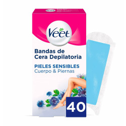 Body Hair Removal Strips Veet Pure Sensitive skin Body Legs (40 Units)